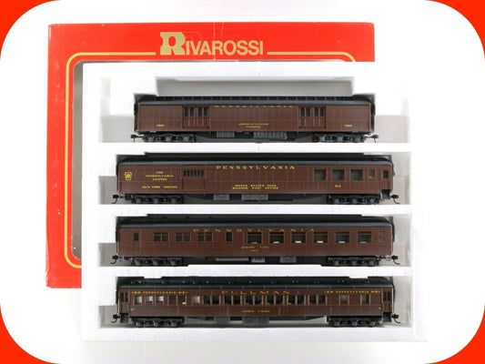 HO Scale **PRR** 1920s Weathered Passenger Set A - Rivarossi 6916, Knuckle Cplrs