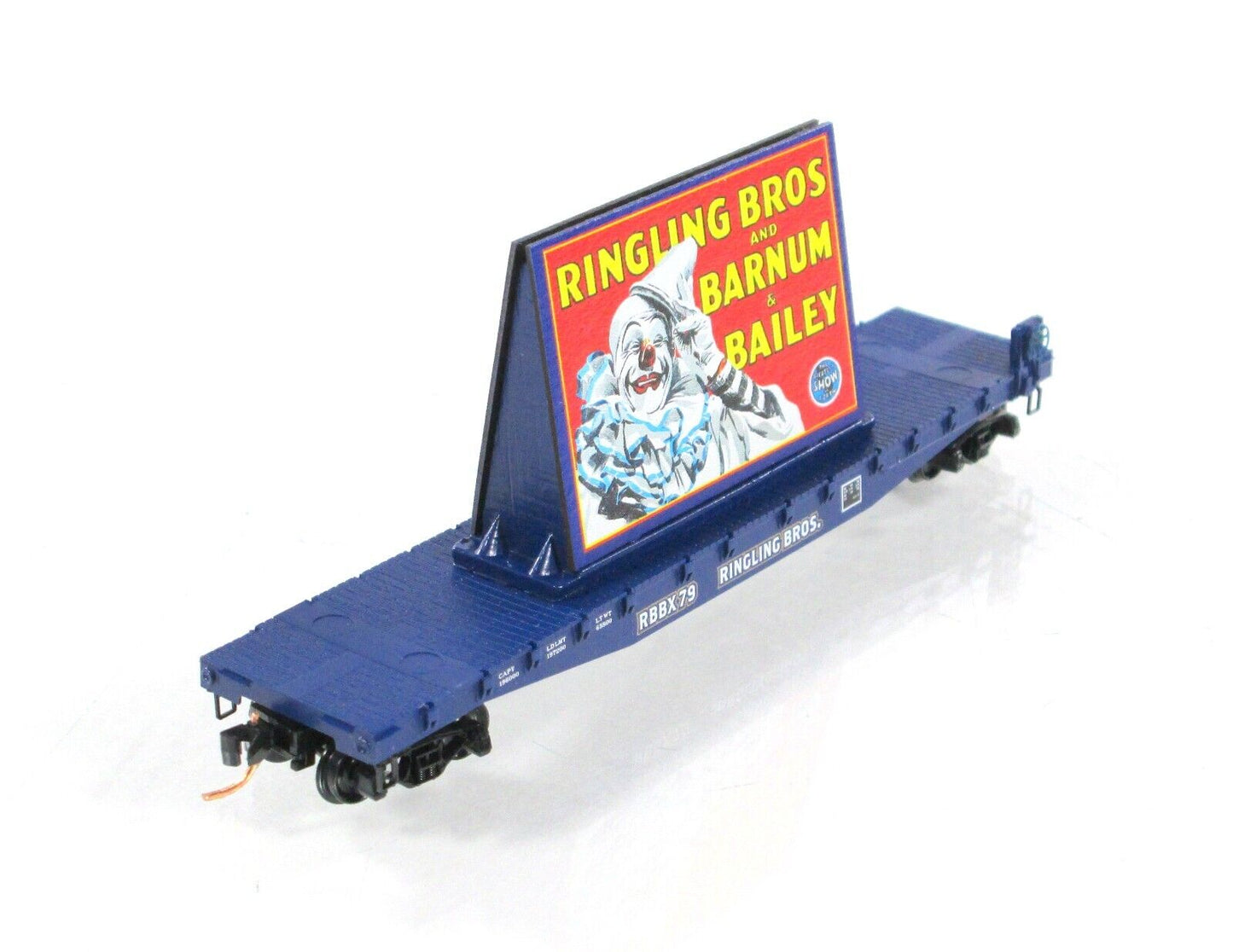 N Scale **RINGLING** Clown Billboard on Flat Car, RBBX 79 -Micro Trains 04500522