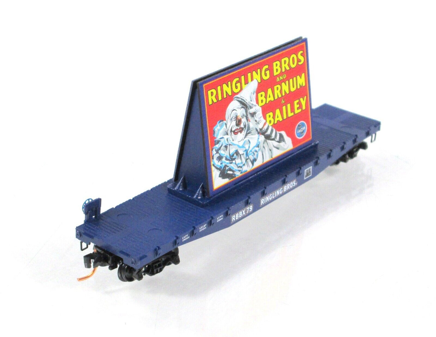N Scale **RINGLING** Clown Billboard on Flat Car, RBBX 79 -Micro Trains 04500522