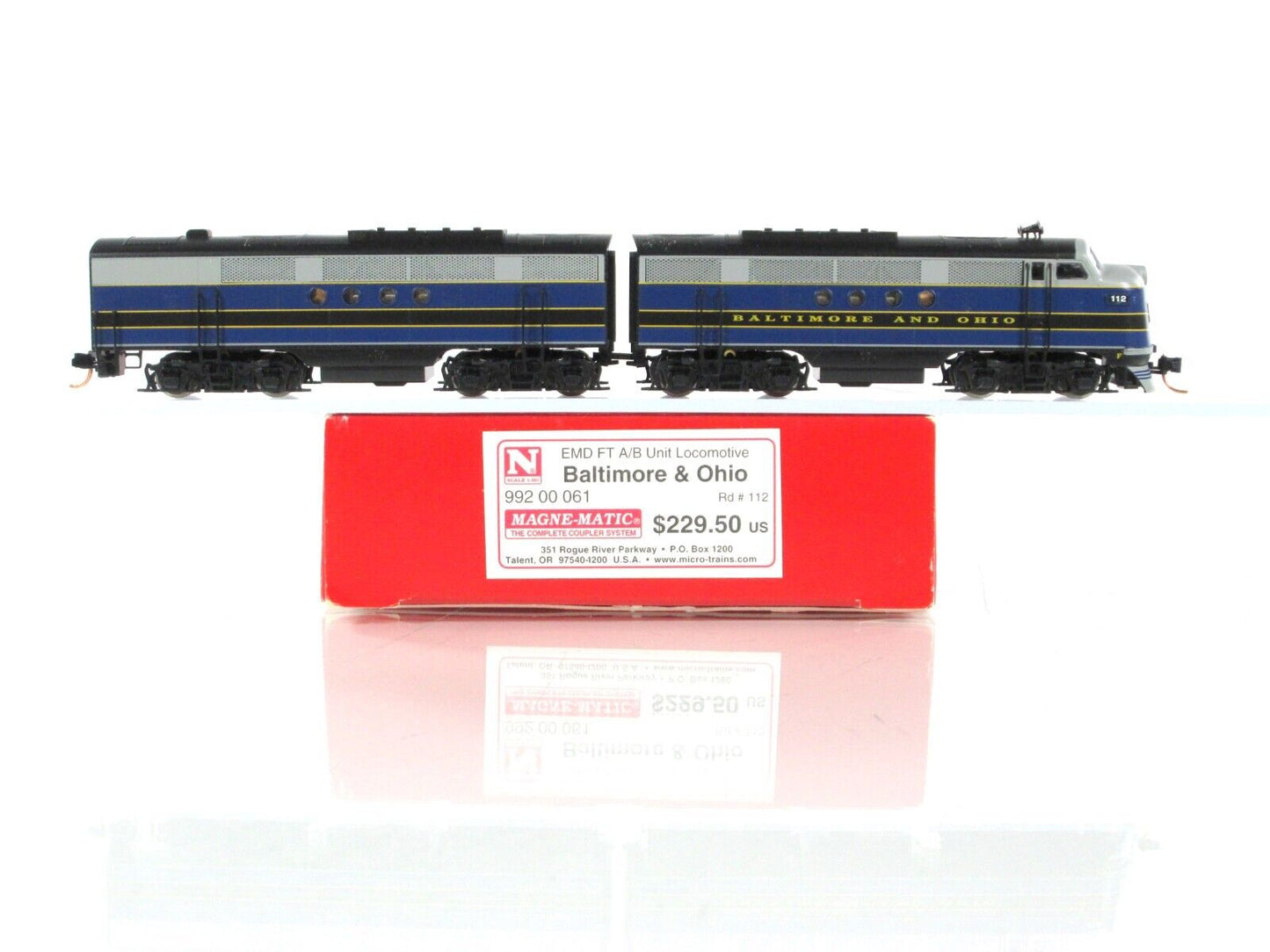 N Scale ***BALTIMORE & OHIO*** FT A/B Set #112 -- Micro Trains 99200061, DCC Rdy