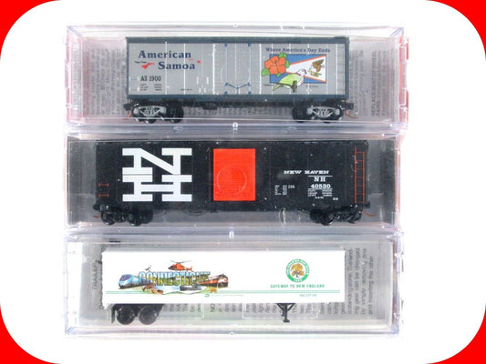 N Scale CHILDREN'S HOSPITAL Set - Box Cars & Trailer - Micro Trains Special RARE