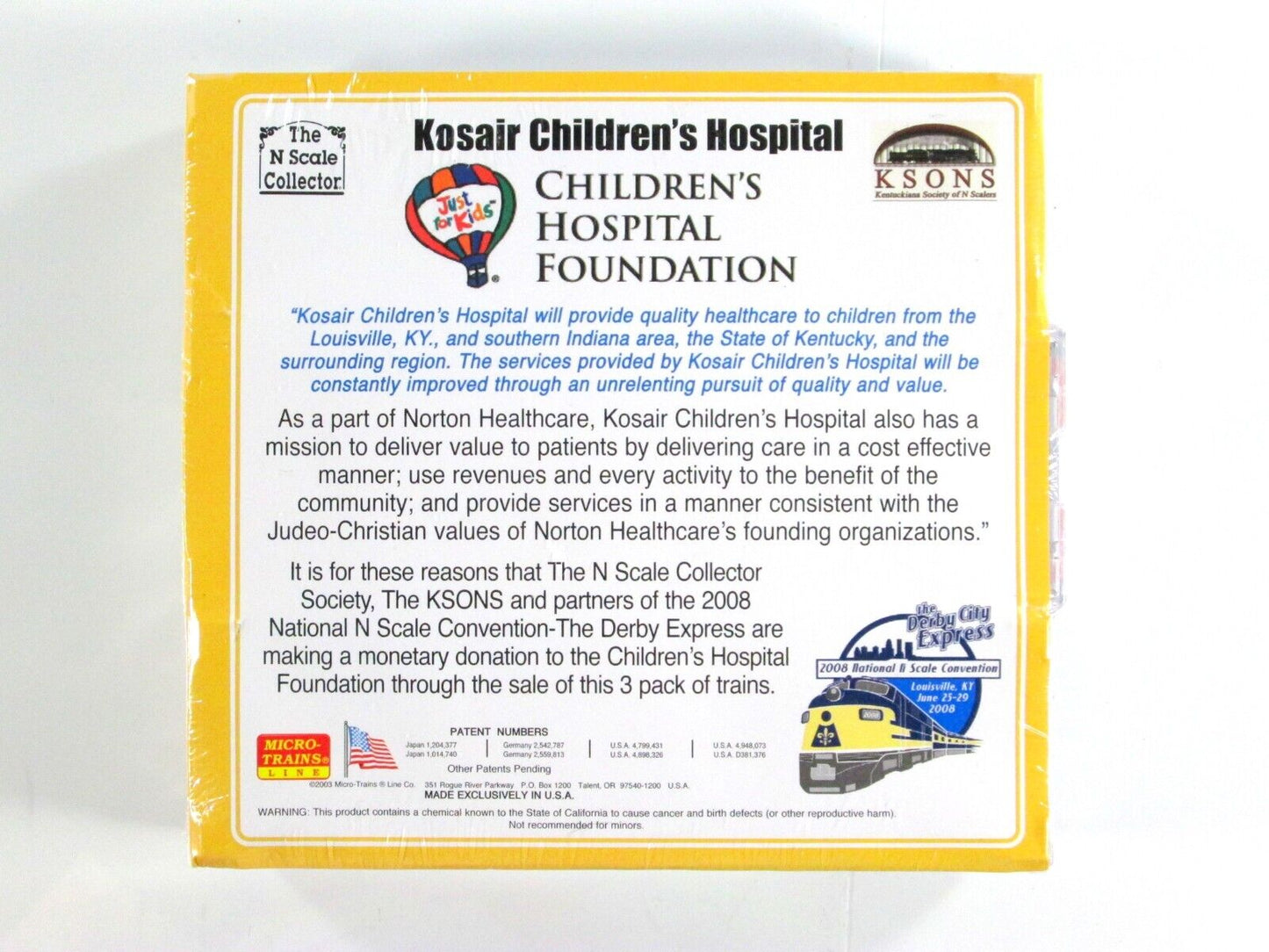 N Scale CHILDREN'S HOSPITAL Set - Box Cars & Trailer - Micro Trains Special RARE