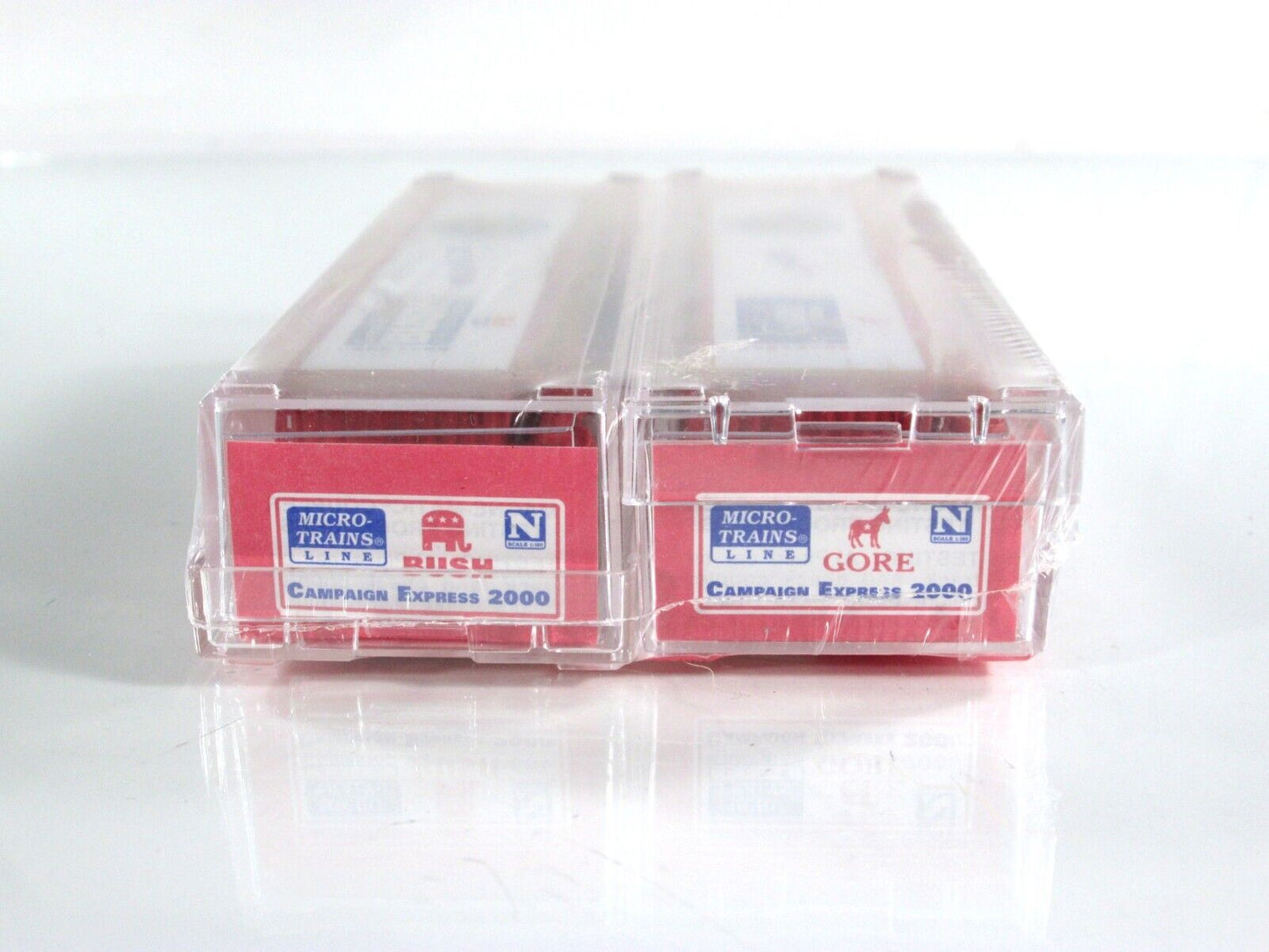N Scale **BUSH GORE CAMPAIGN EXPRESS** Box Car Set - Micro Trains Special *RARE*