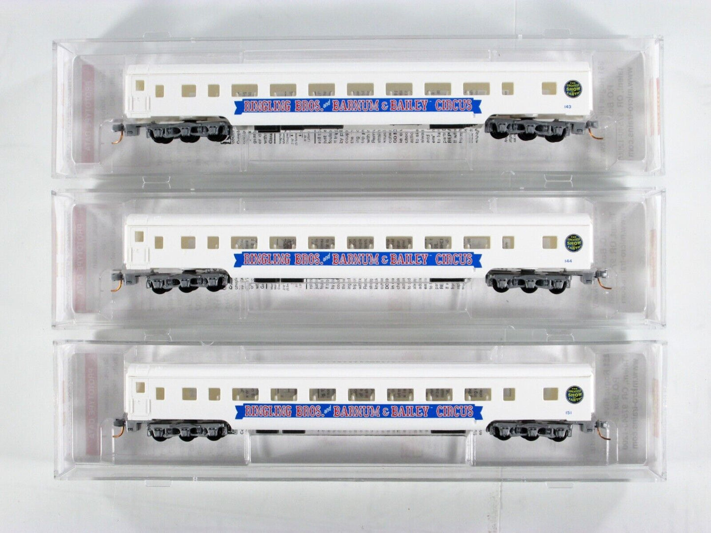 N Scale **RINGLING BROS. CIRCUS** Passenger Sleeper 3-Set -Micro Trains 99300052