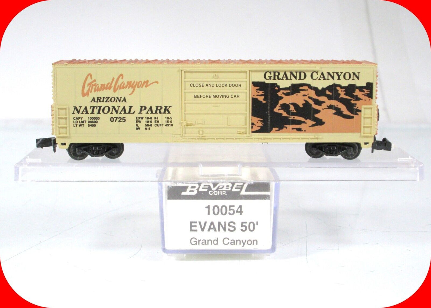 N Scale ***GRAND CANYON*** National Park, Arizona 50' Box Car,   Bev-Bel - 10054