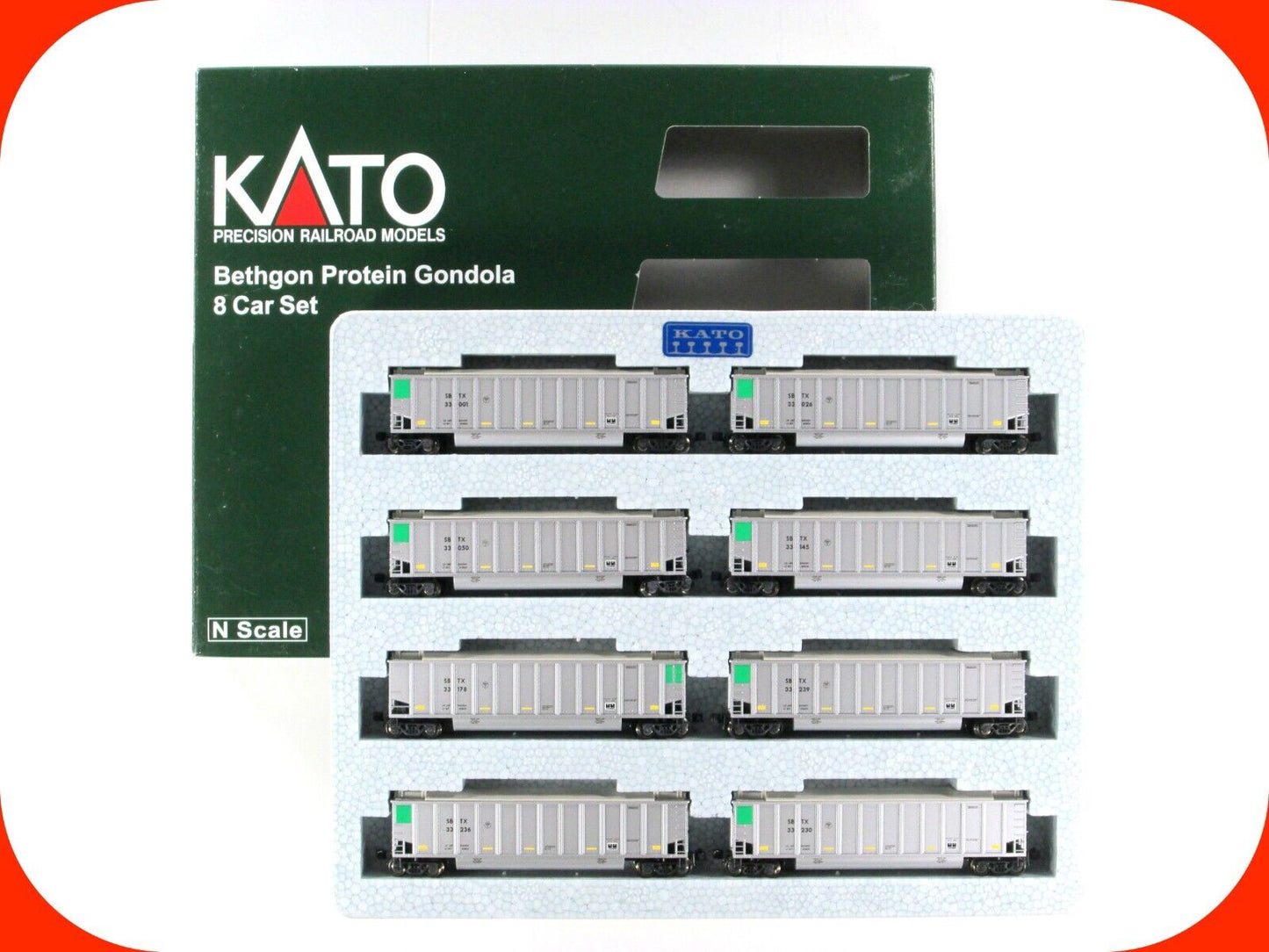 N Scale ***BETHGON PROTEIN GONDOLA*** ***SBTX*** 8-Car Set #2 ---- Kato 106-4653