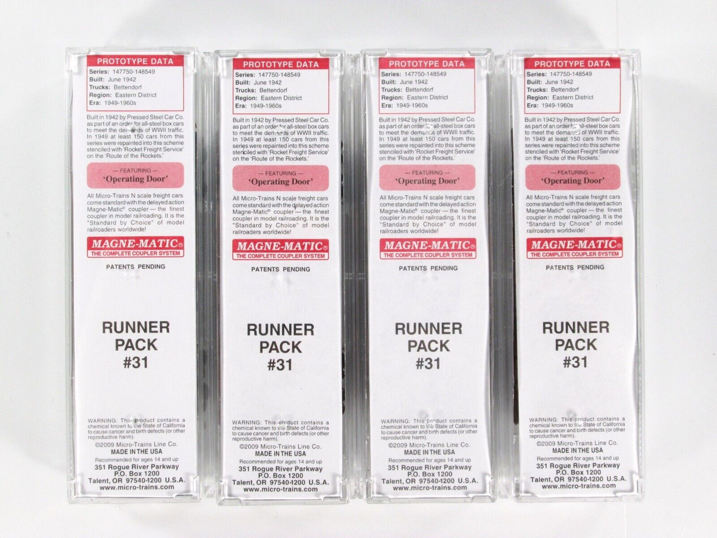 N Scale ***ROCK ISLAND ROCKETS*** Box Car 4-Set #31 -Micro Trains 99300031 *RARE