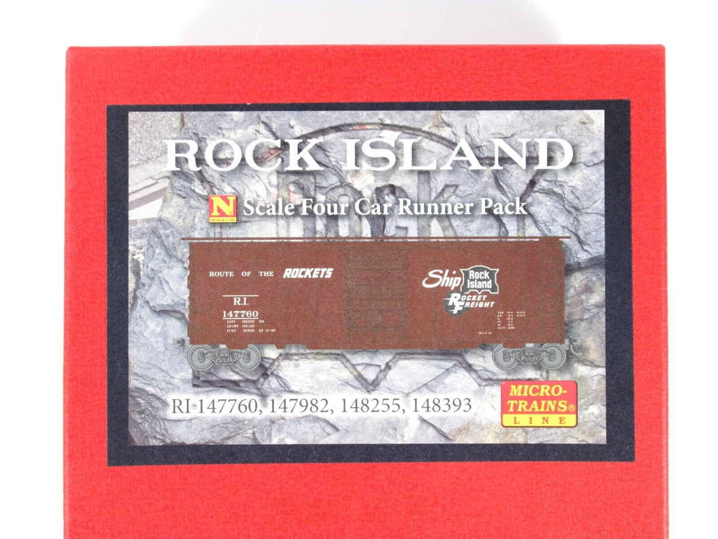 N Scale ***ROCK ISLAND ROCKETS*** Box Car 4-Set #31 -Micro Trains 99300031 *RARE