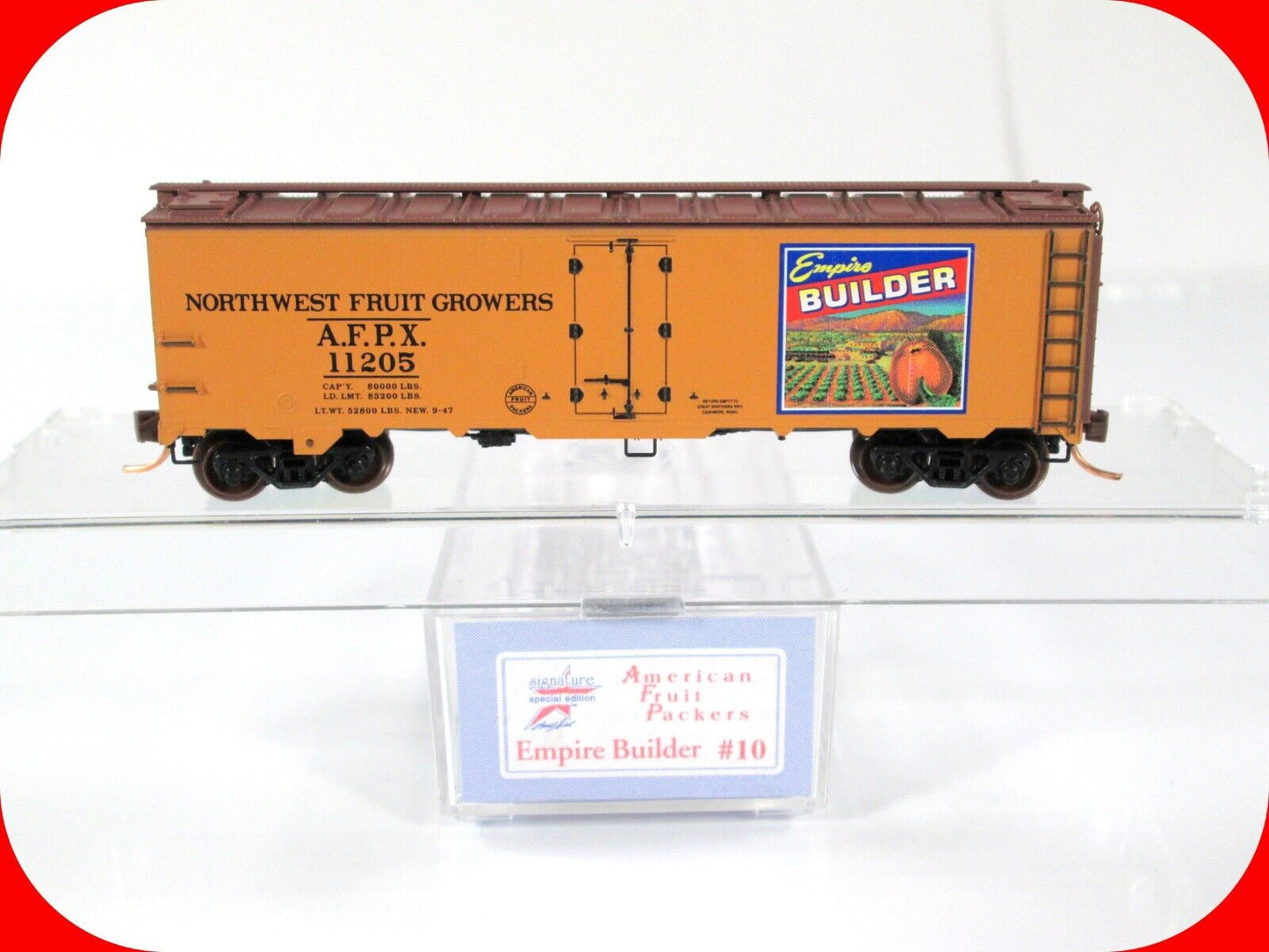 N Scale ***EMPIRE BUILDER*** Reefer #10, AFPX #11205 -Micro Trains, Lowell Smith
