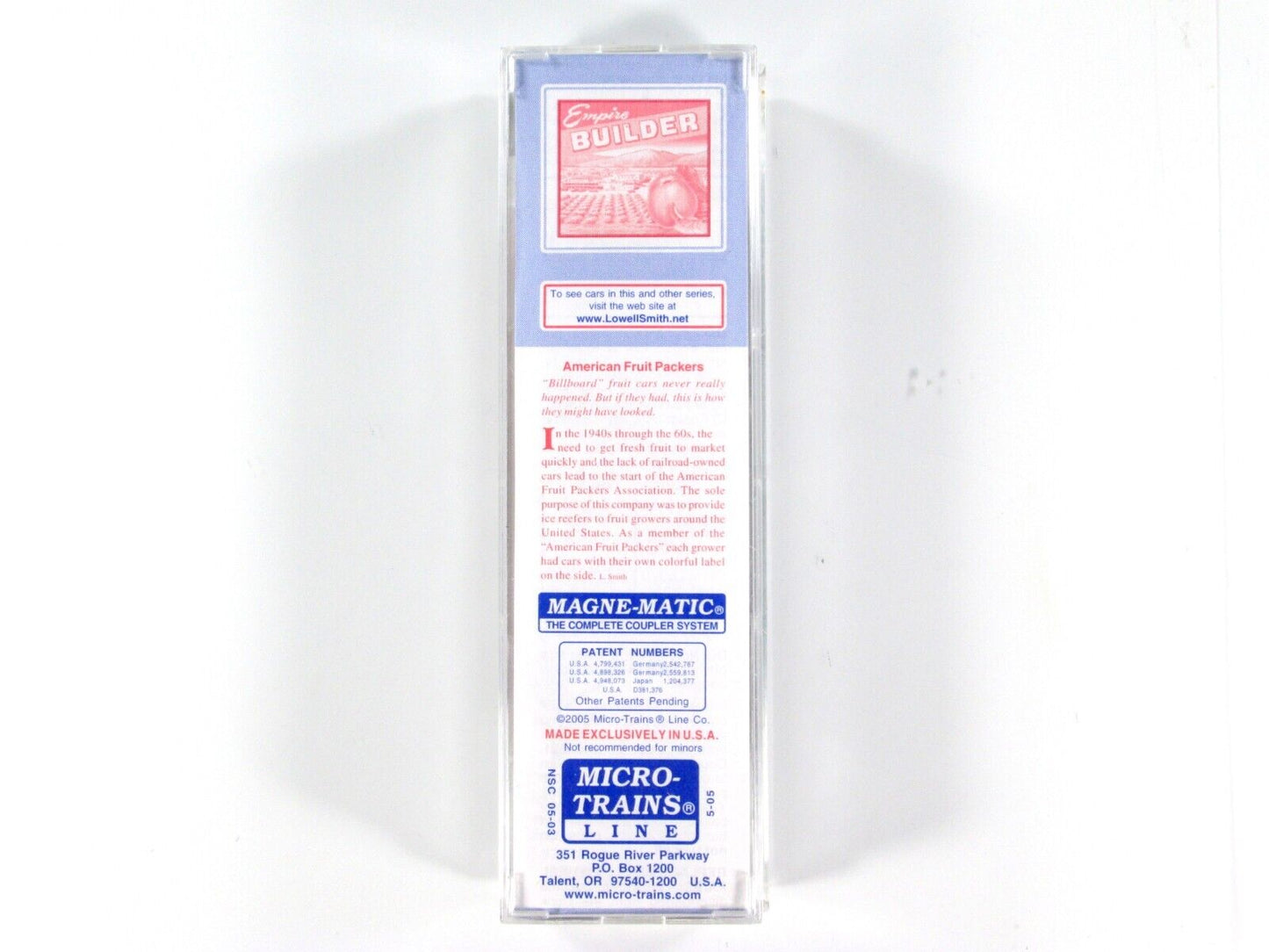 N Scale ***EMPIRE BUILDER*** Reefer #10, AFPX #11205 -Micro Trains, Lowell Smith