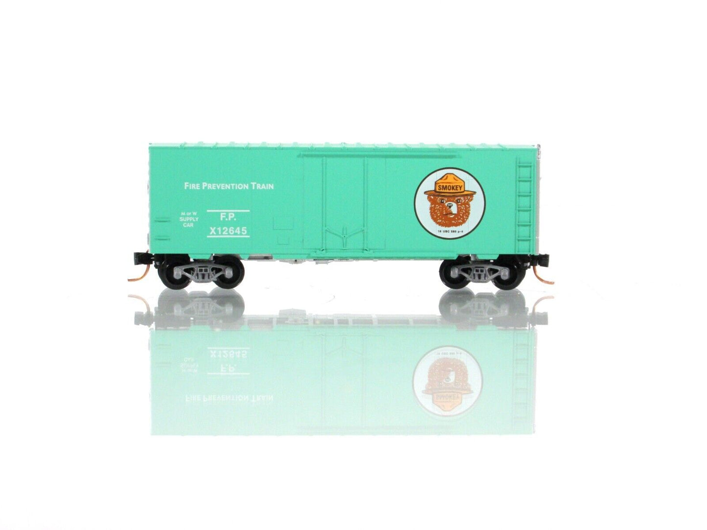 N Scale ***SMOKEY BEAR*** MoW Fire Prevention Car, FP X12645 -Micro Trains 74050