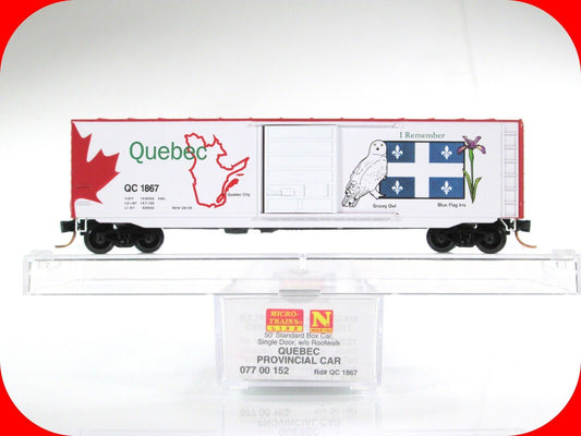 N Scale ***QUEBEC** Canadian Provincial Box Car, QC 1867 - Micro Trains 07700152