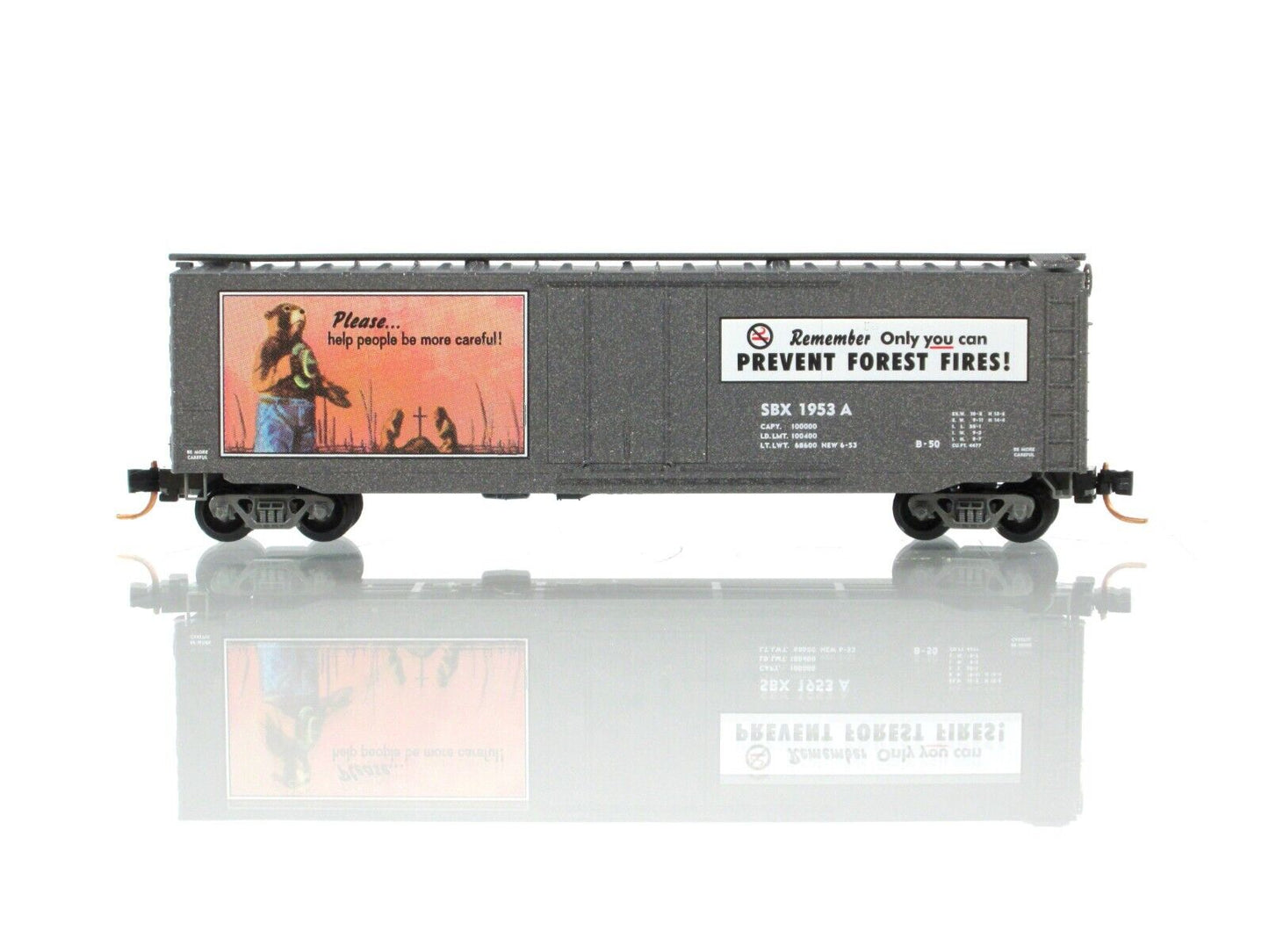 N Scale **SMOKEY BEAR** Fire Prevention Car 1, SBX 1953A - Micro Trains 03200401