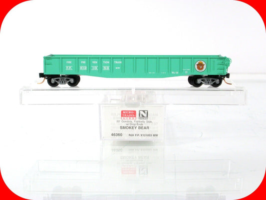N Scale SMOKEY BEAR MoW Fire Prevention Gondola, FP X121053 - Micro Trains 46360
