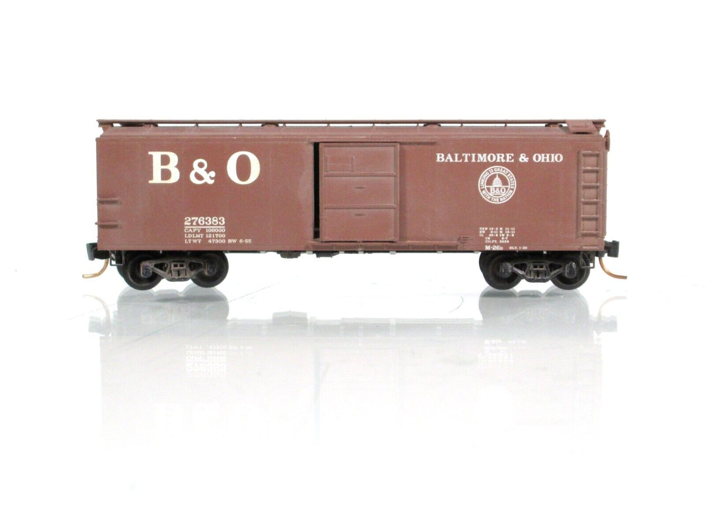 N Scale **BALTIMORE & OHIO** Weathered 40' Box Car #276383 - Micro Trains 120240