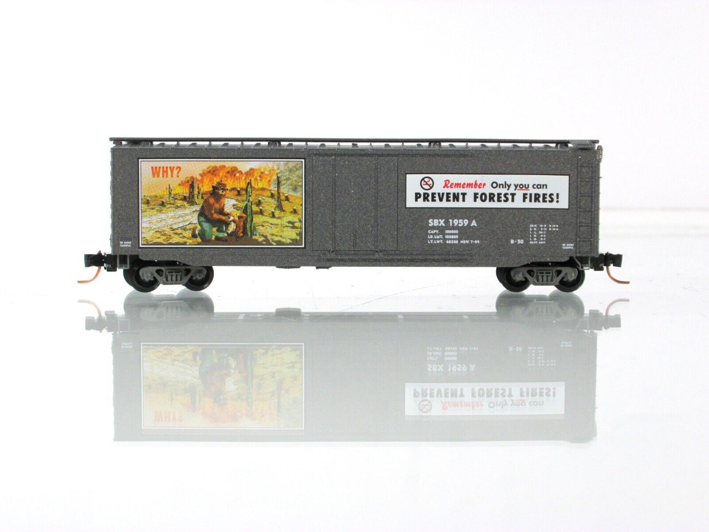 N Scale **SMOKEY BEAR** Fire Prevention Car 2, SBX 1959A - Micro Trains 03200402