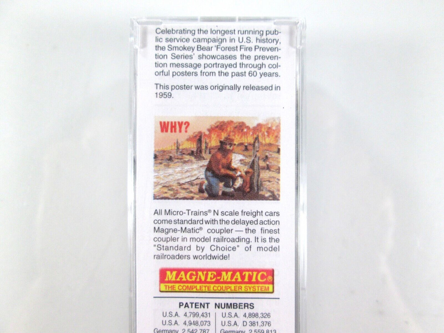 N Scale **SMOKEY BEAR** Fire Prevention Car 2, SBX 1959A - Micro Trains 03200402