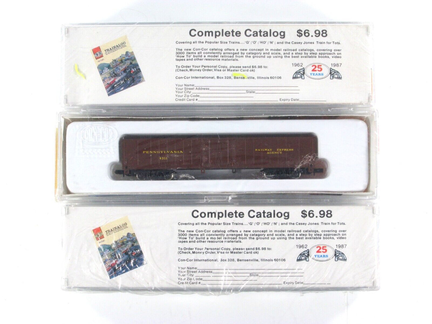N Scale *PENNSYLVANIA* Material Handling 60' Box Car Set - Con-Cor 468204 **RARE