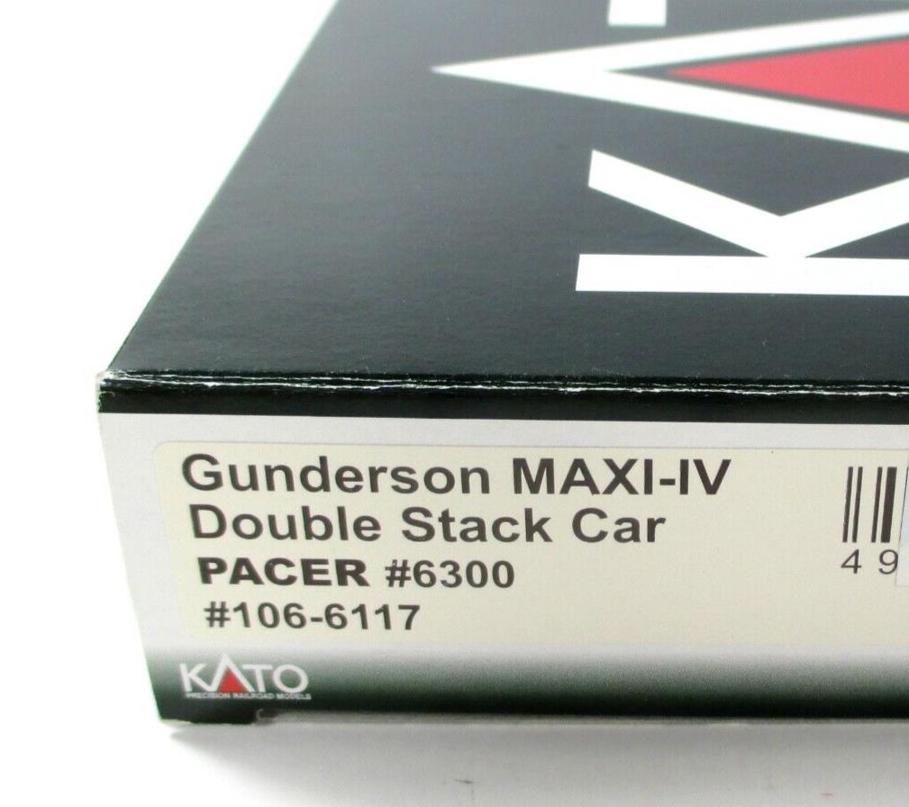 N Scale **PACER** Gunderson MAXI-IV Double Stack Well Car #6300 -- Kato 106-6117