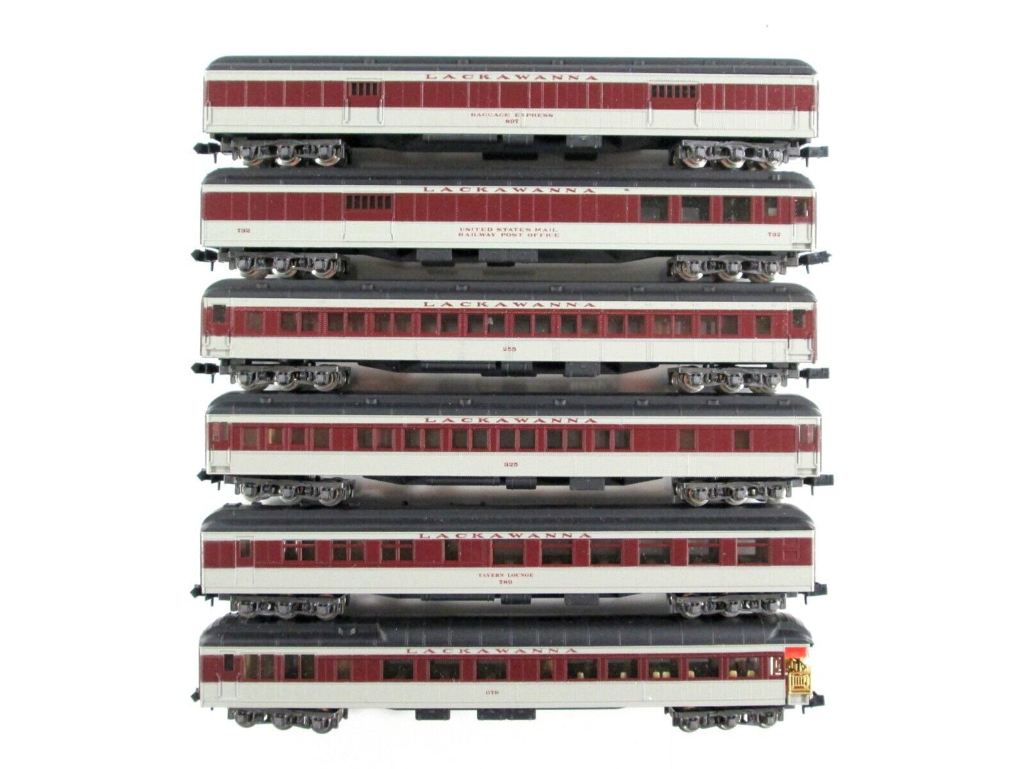 N Scale **LACKAWANNA* Heavyweight Passenger Car 6-Pack Set - Con-Cor 0003-570015