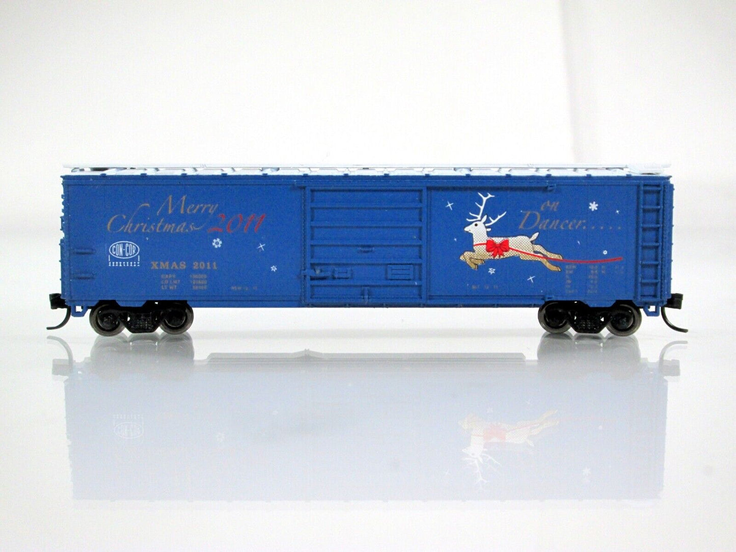 N Scale ***On DANCER*** Reindeer Christmas Box Car 2011 -- Con-Cor 00011N **RARE