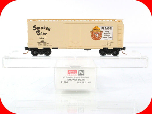 N Scale ***SMOKEY BEAR*** Fire Prevention Box Car, SBX 1999 - Micro Trains 21260