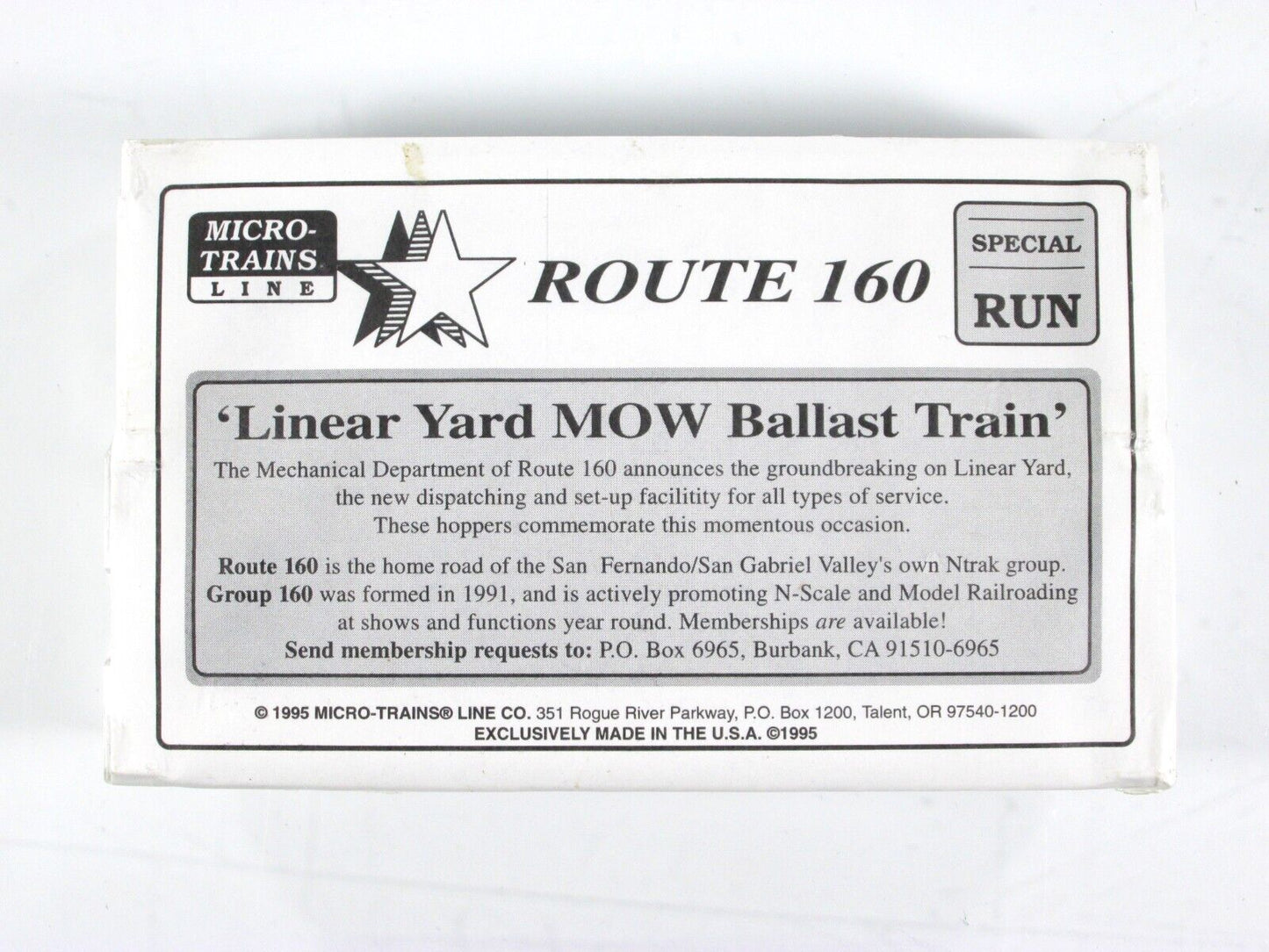 N Scale **ROUTE 160** Ballast Hopper 2-Pack Set - Micro Trains Special