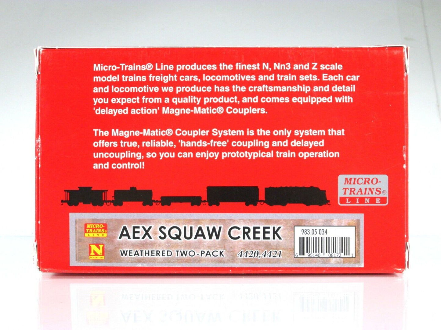 N Scale ***AEX, SQUAW CREEK*** Weathered Coal Hopper Set - Micro Trains 99305034