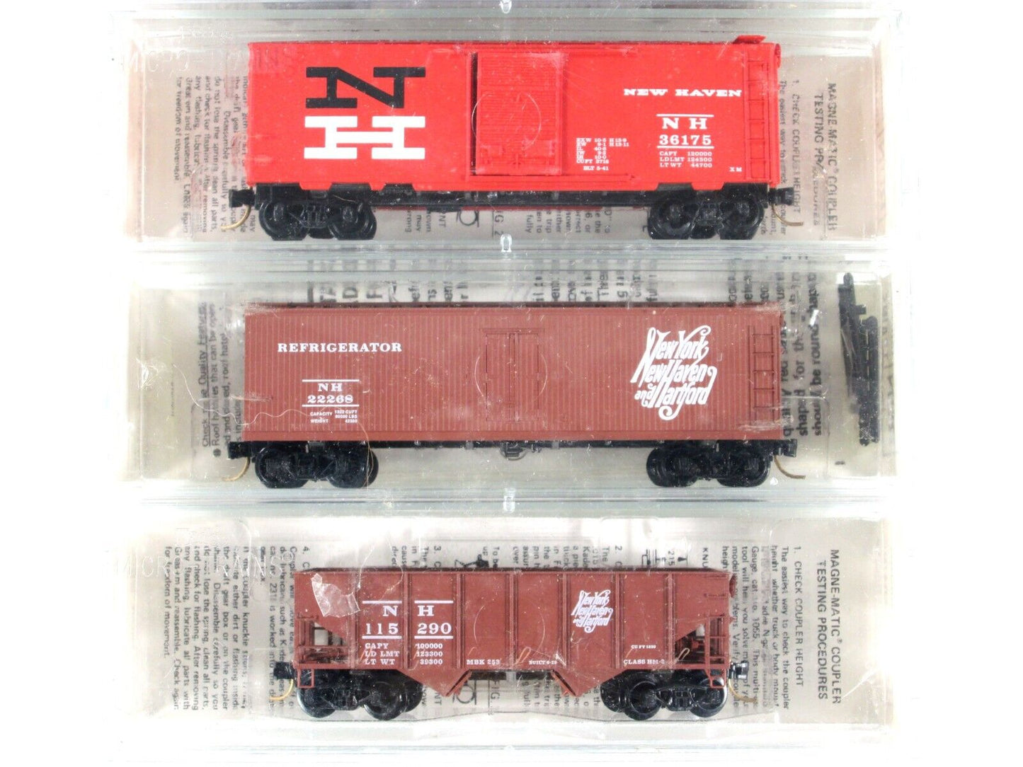 N Scale ***NEW HAVEN - NY NH HARTFORD*** 5-Pack - Kadee Micro Trains BLW Special