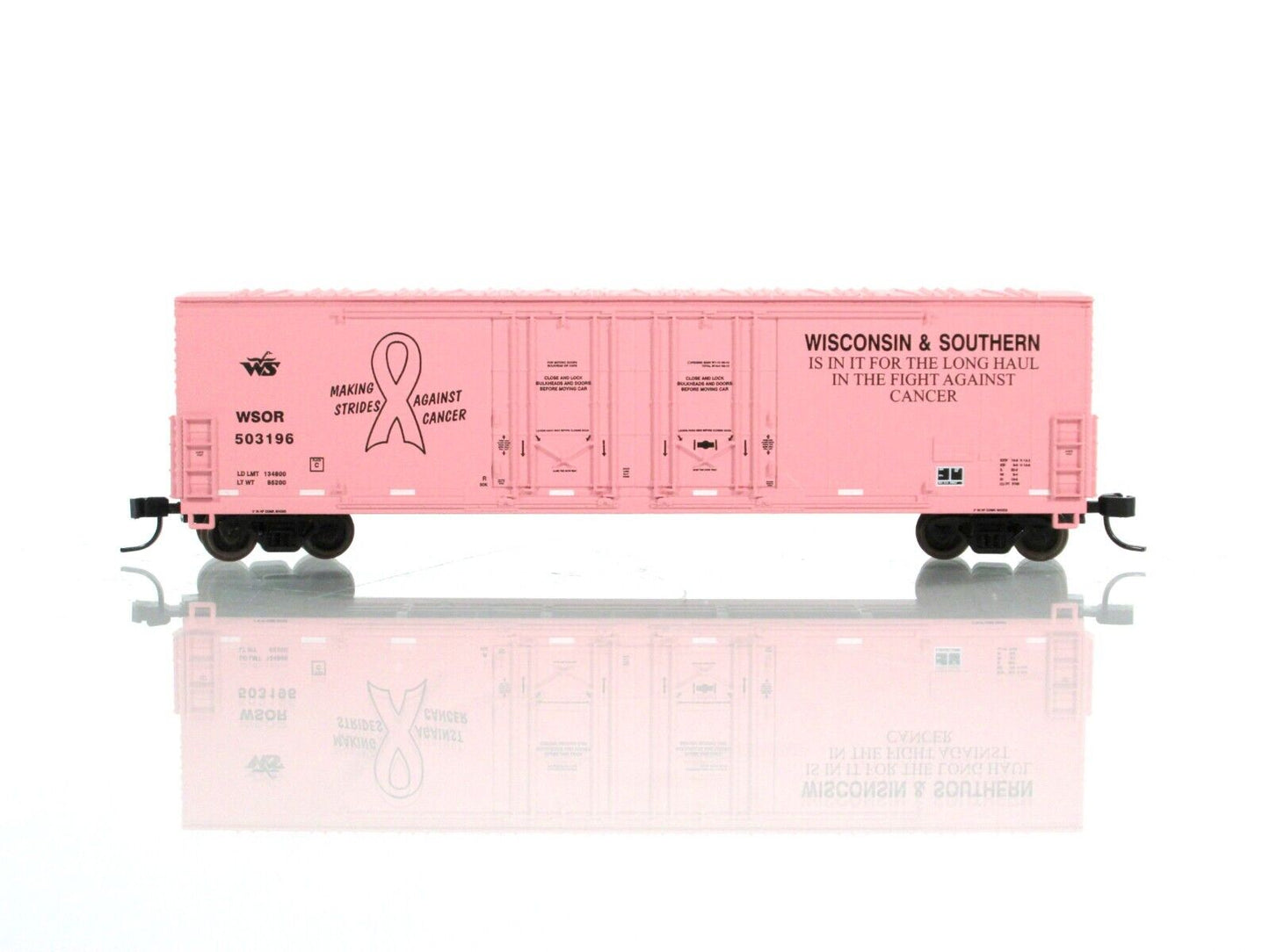 N Scale ***FIGHT AGAINST CANCER*** Box Car, WSOR 503196 - Fox Valley 8914 **RARE