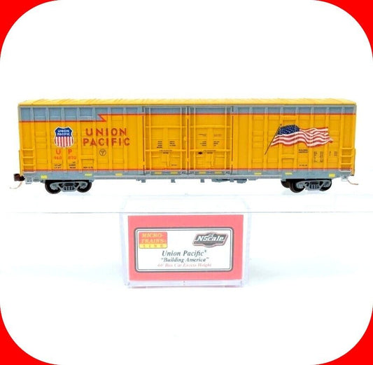 N Scale **UNION PACIFIC, US Flag** 60' Box Car #960870 - Micro Trains NSE 18-01