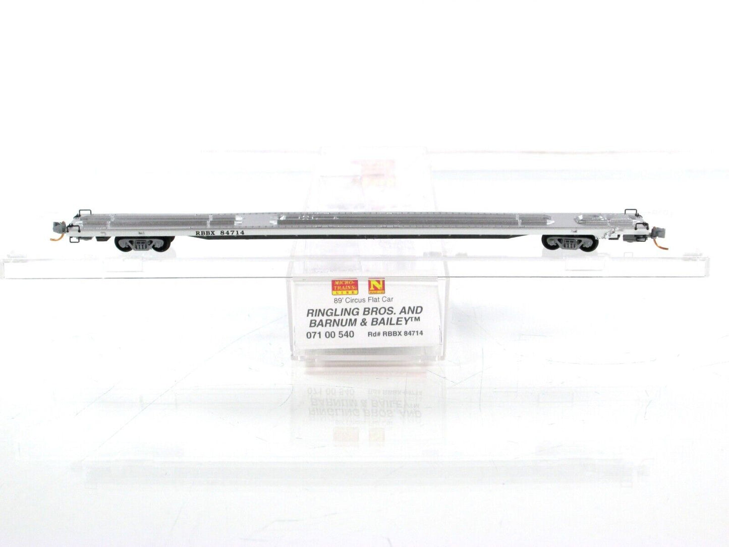 N Scale ***RINGLING Bros*** CIRCUS 89' Flat Car, #84714 -- Micro Trains 07100540