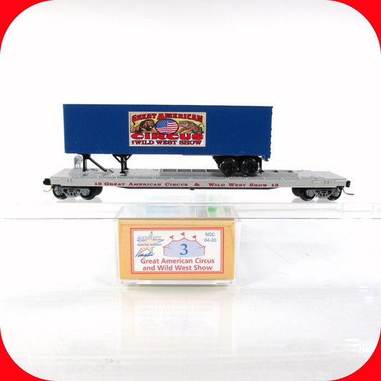 N Scale **AMERICAN CIRCUS WILD WEST** Trailer Flat Car #13 - MTL Lowell Smith #3