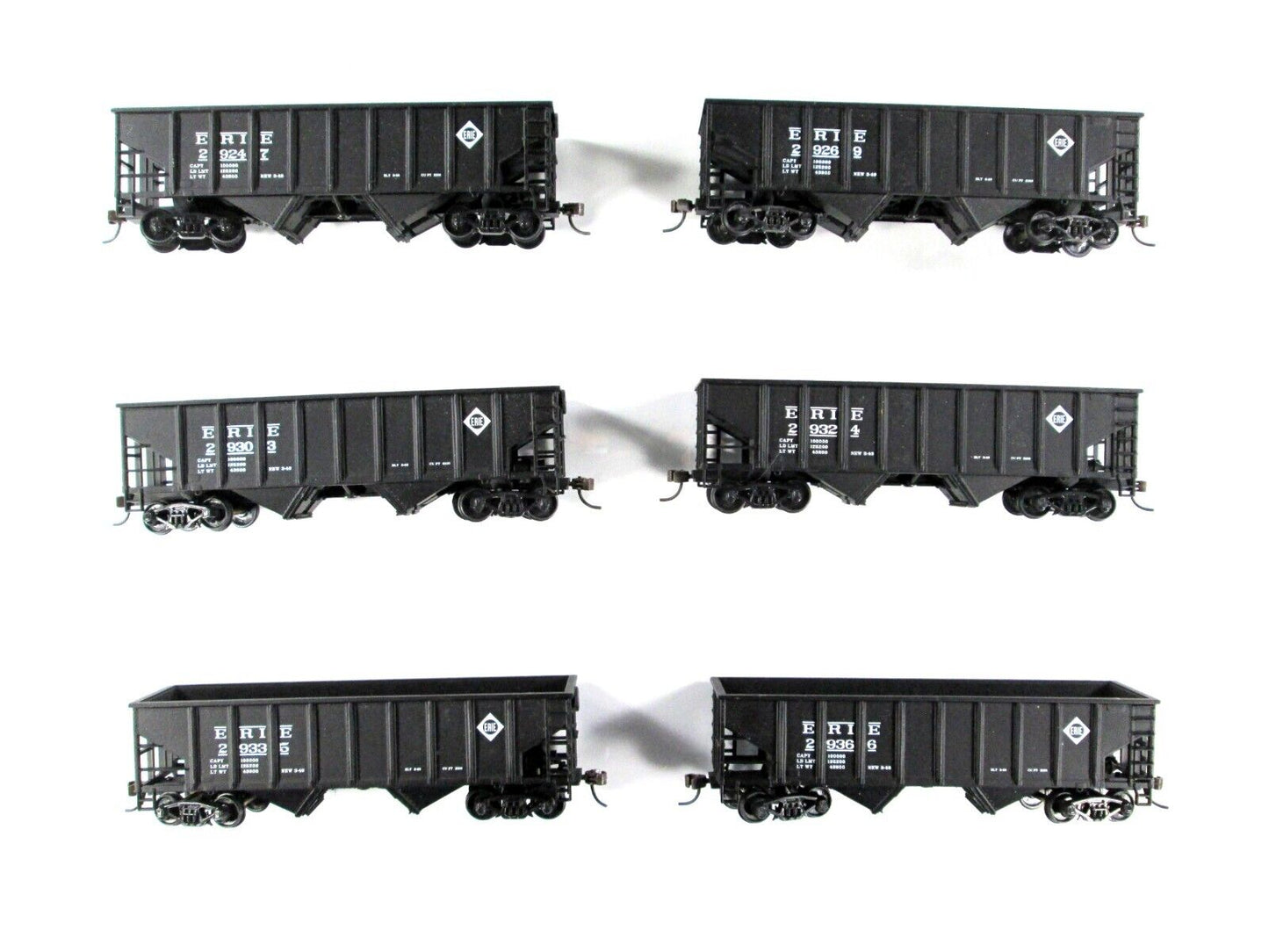 HO Scale ***ERIE*** Rib Side Twin-Bay Hopper 6-Pack Set - Walthers 932-944 **NEW