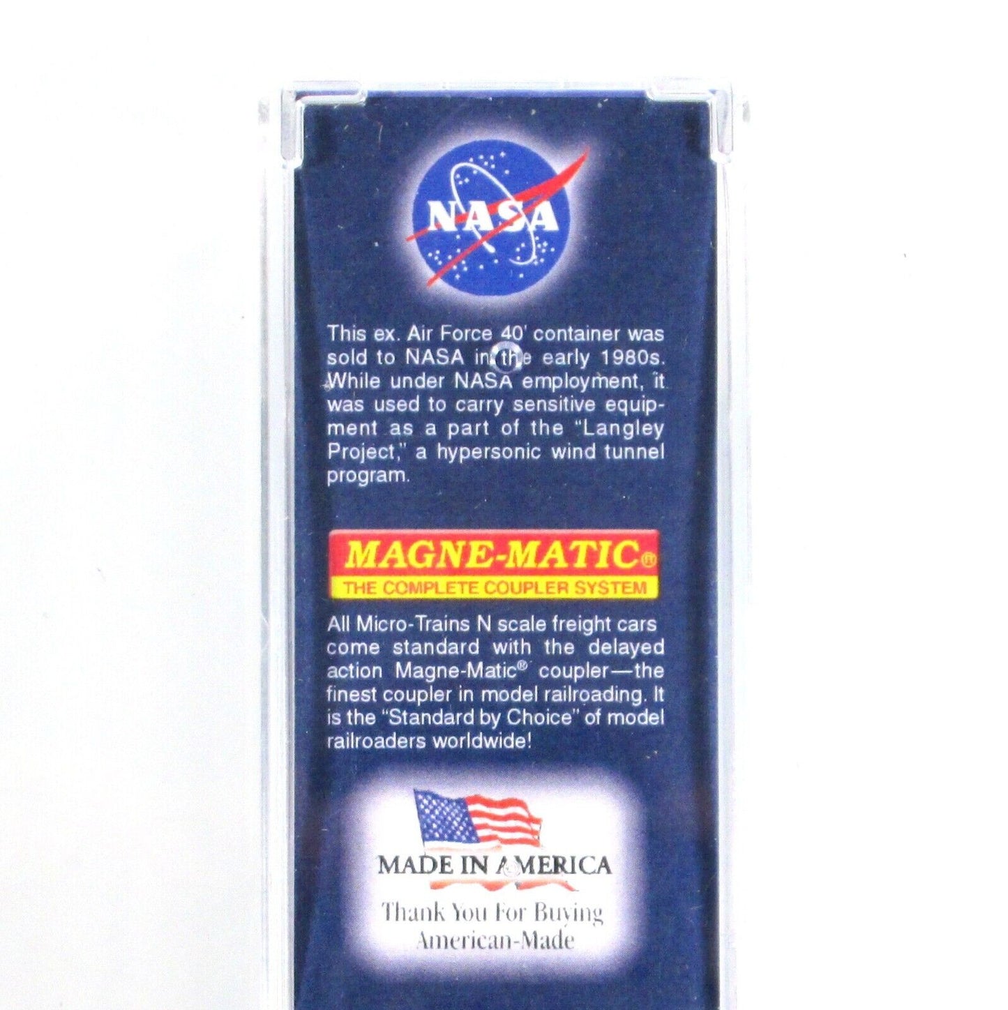 N Scale **NASA** Weathered 40' Container #1424540 - Micro Trains 46100090 **RARE
