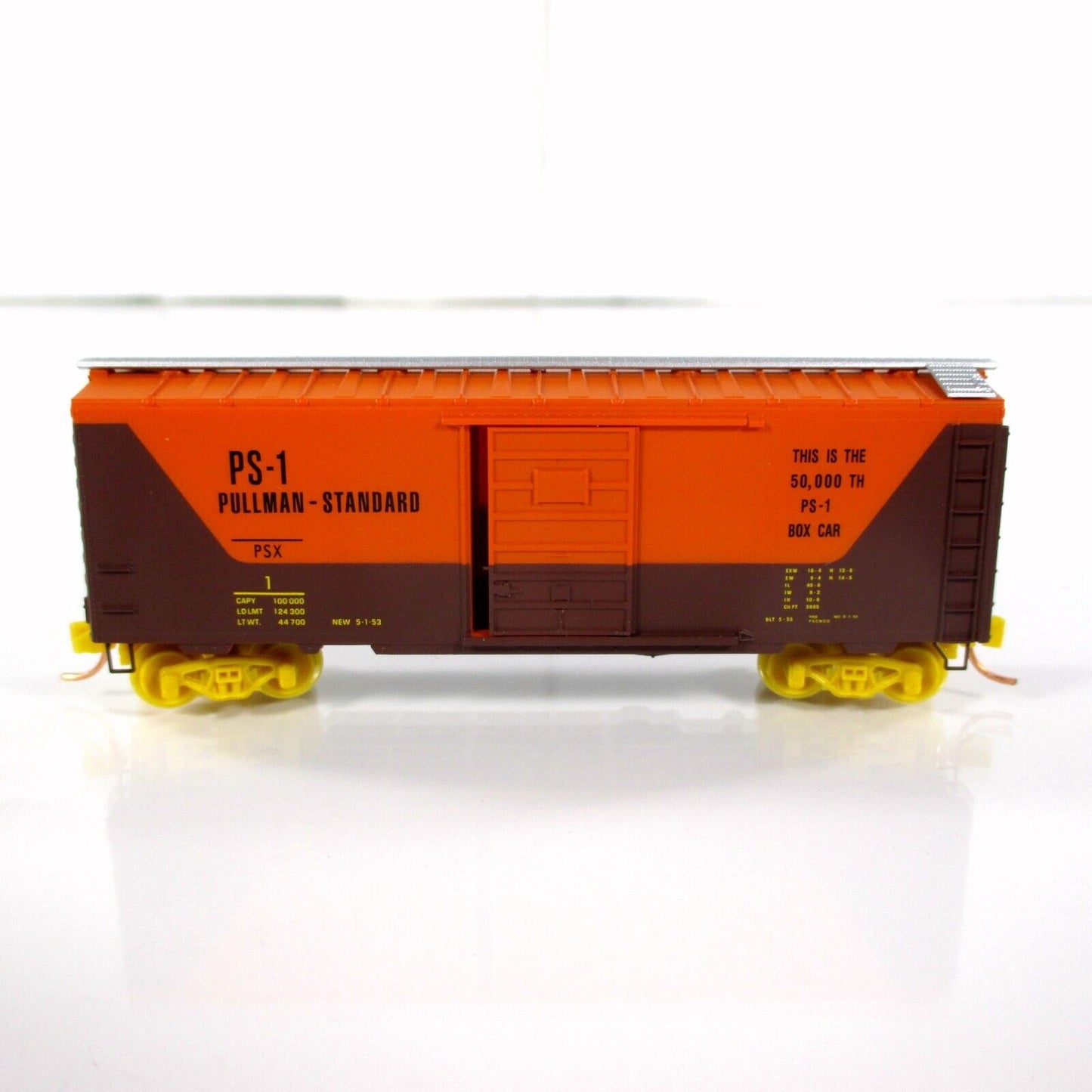 N Scale PS-1 PULLMAN-STANDARD EXHIBITION 50000th 40' Box Car, Micro Trains 20626