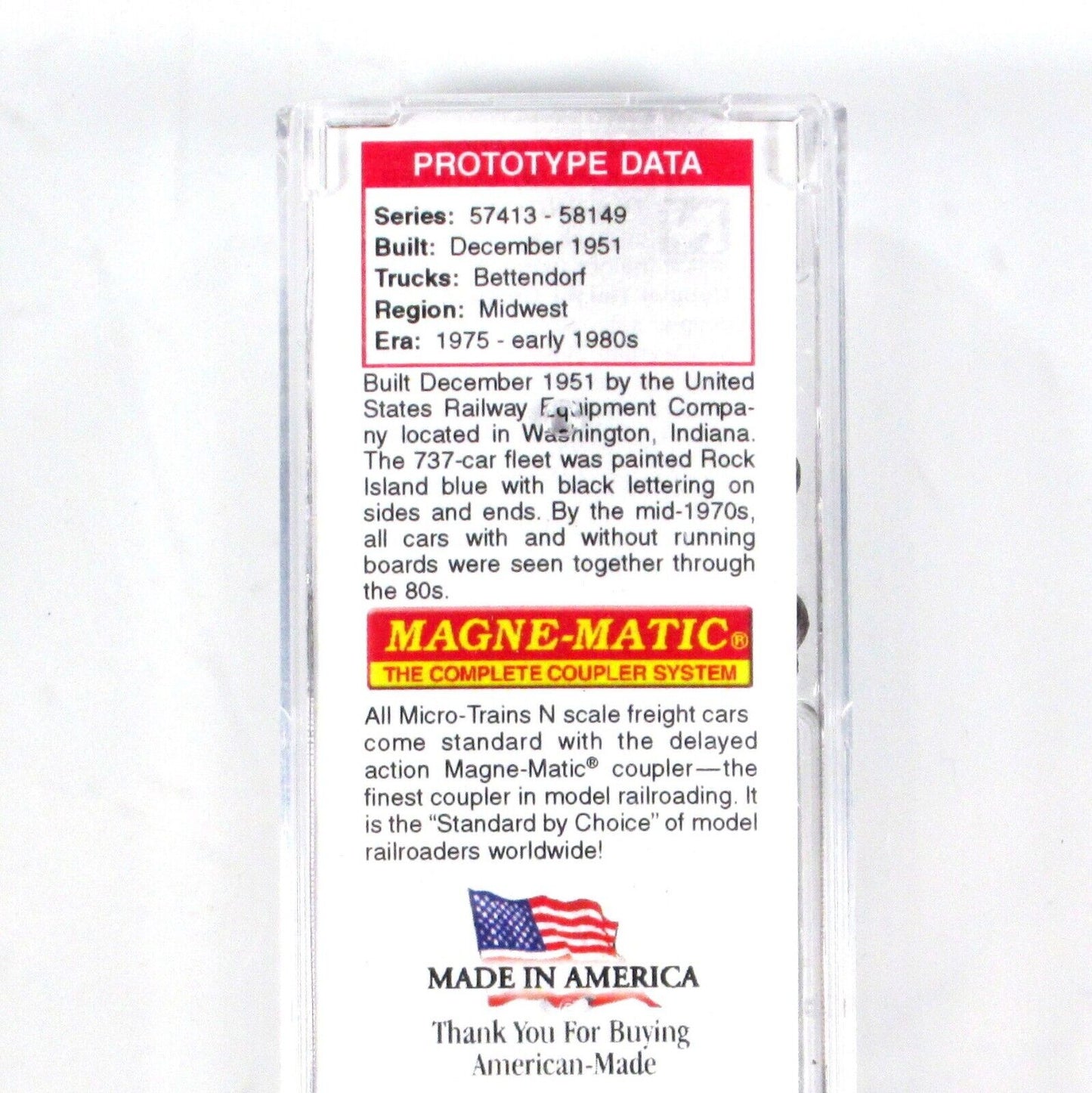 N Scale ***ROCK ISLAND*** Weathered 40' Box Car #57611 - Micro Trains 07344020