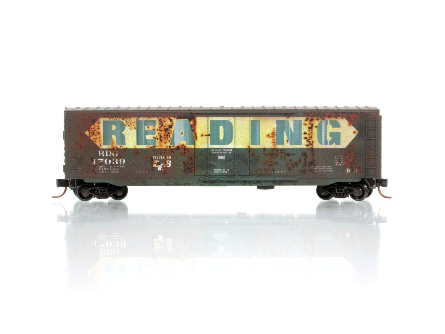 N Scale ***READING*** Weathered 50' Box Car #17039 - Micro Trains 03844510