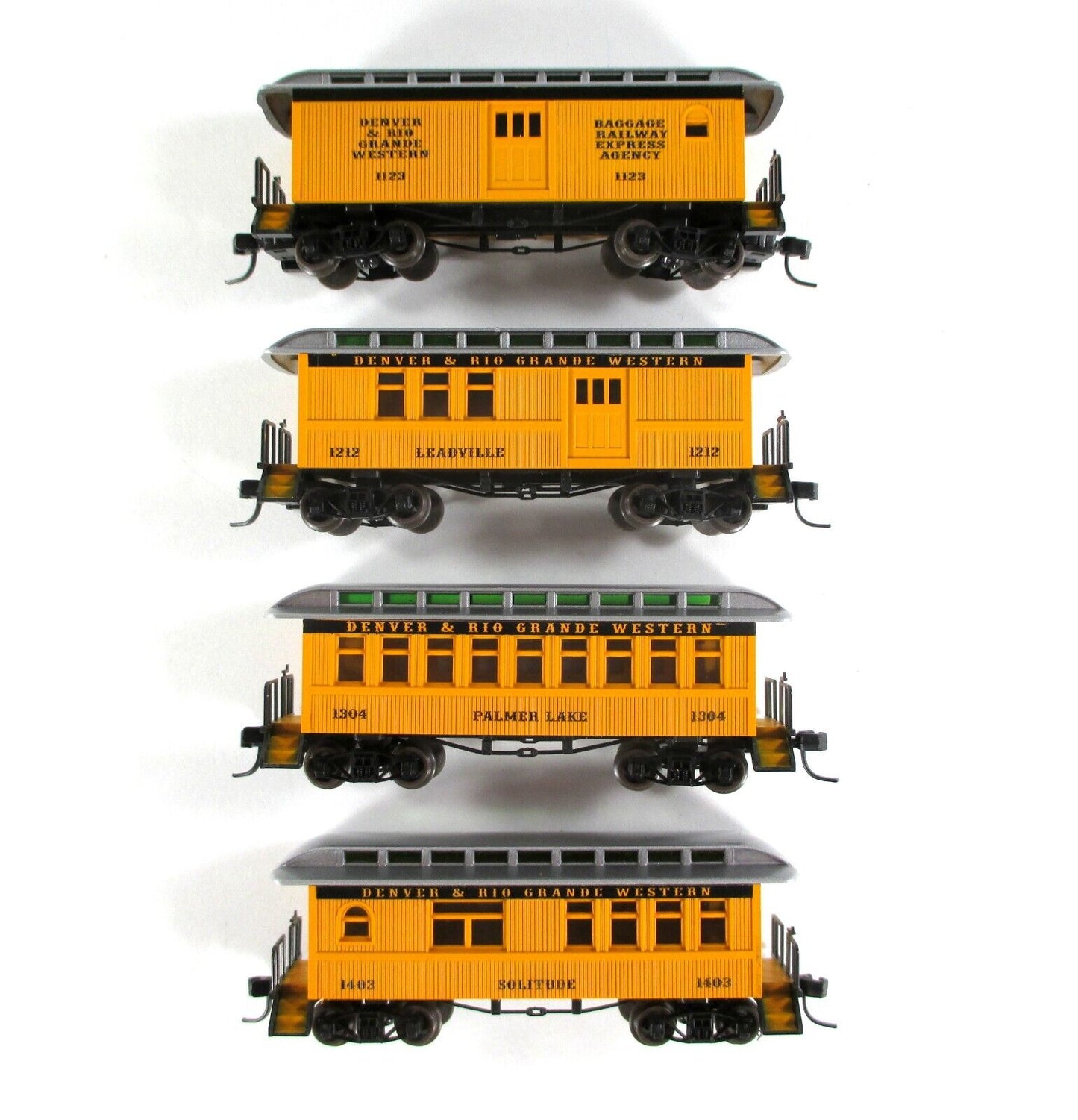 N Scale **DENVER RIO GRANDE** Silverton Old-Time Overton 4-Pack -  Athearn 11023