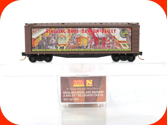 N Scale ***RINGLING CIRCUS*** Billboard Car #9 Box Car --  Micro Trains 04700409