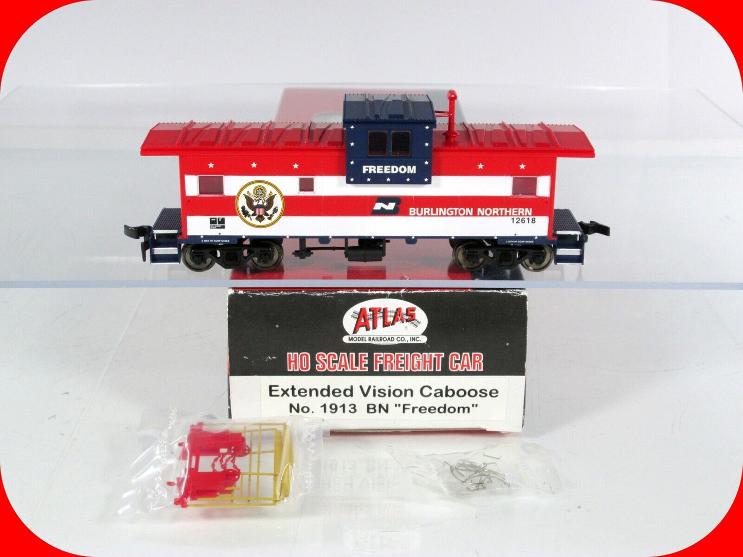 HO Scale **BURLINGTON NORTHERN** **FREEDOM** EV Caboose - BN 12618 -- Atlas 1913