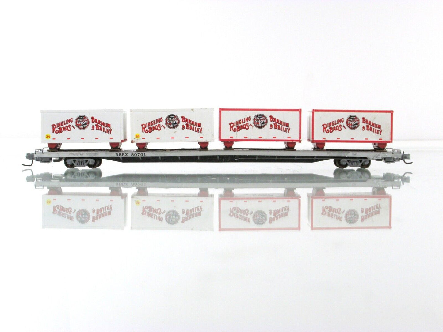 N Scale **RINGLING** Circus Wagons, 89' Flat Car #80701 -  Micro Trains 99300039