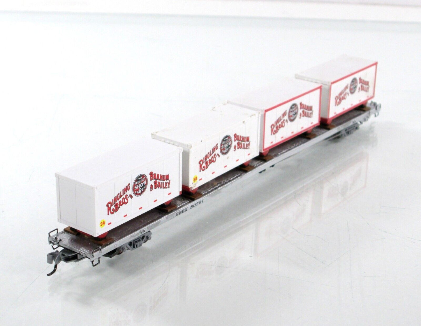 N Scale **RINGLING** Circus Wagons, 89' Flat Car #80701 -  Micro Trains 99300039