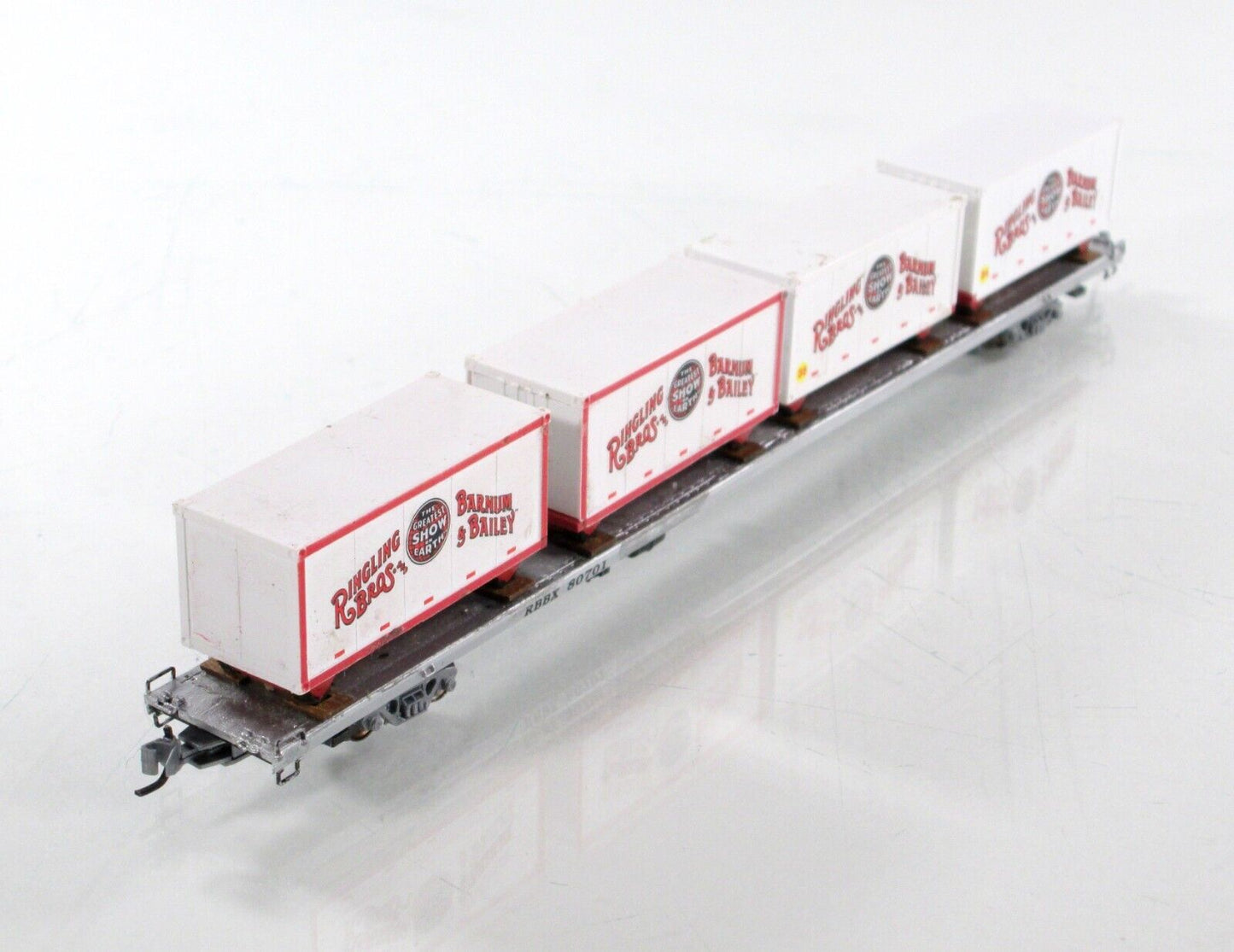 N Scale **RINGLING** Circus Wagons, 89' Flat Car #80701 -  Micro Trains 99300039