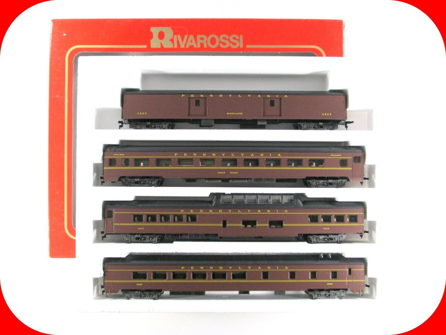HO Scale *PENNSYLVANIA* 1930s Passenger 4-Car Set A -  Rivarossi 6958, Interiors