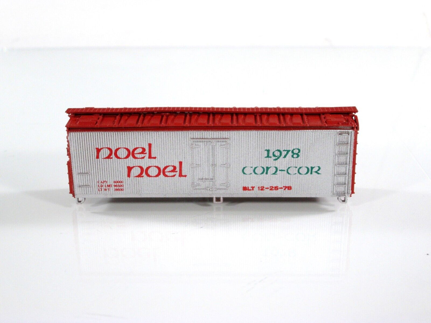 N Scale MERRY CHRISTMAS **NOEL** 40' Single Door Box Car, 1978 -- Con-Cor ON78XM