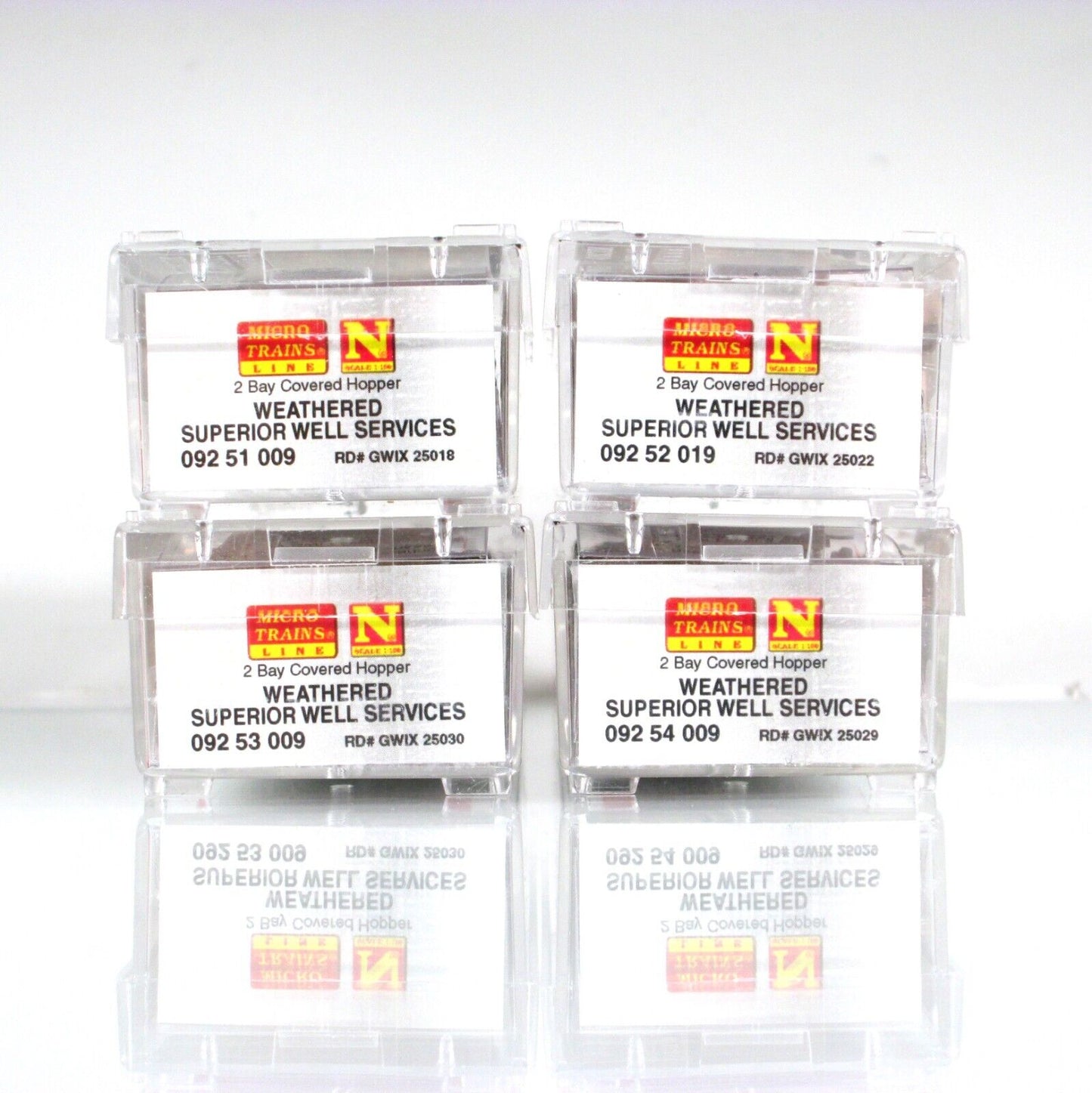 N Scale **SUPERIOR WELL SERVICES** Weathered Hopper Pack - Micro Trains 99305200