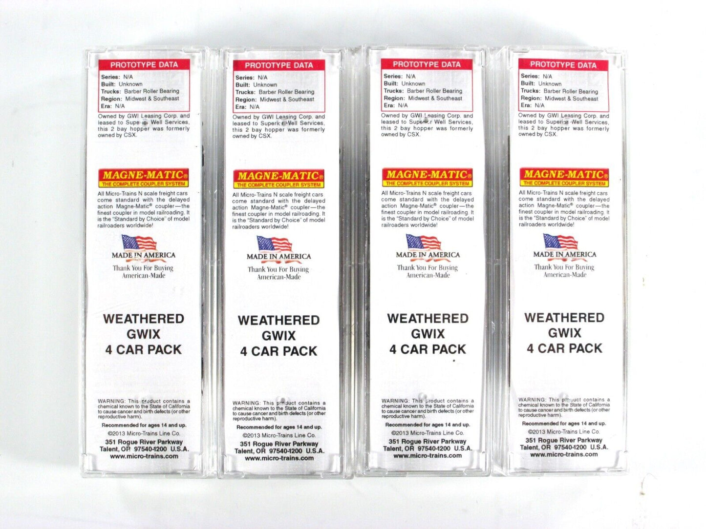 N Scale **SUPERIOR WELL SERVICES** Weathered Hopper Pack - Micro Trains 99305200