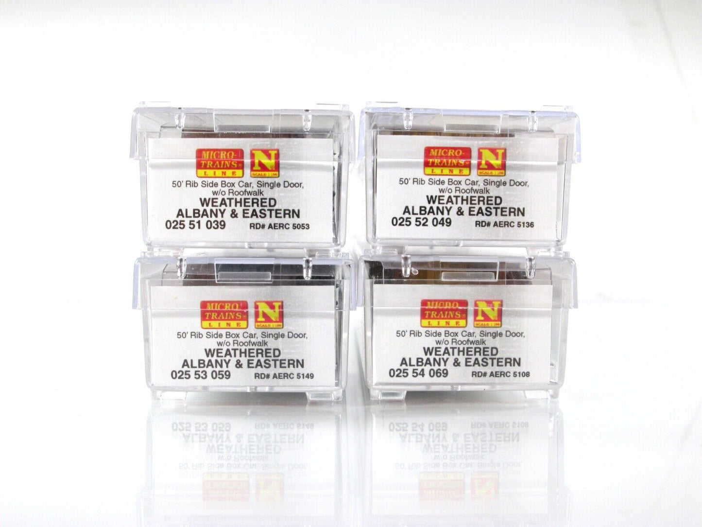 N Scale **ALBANY & EASTERN** Weathered Box Car 4-Pack - Micro Trains 99305220