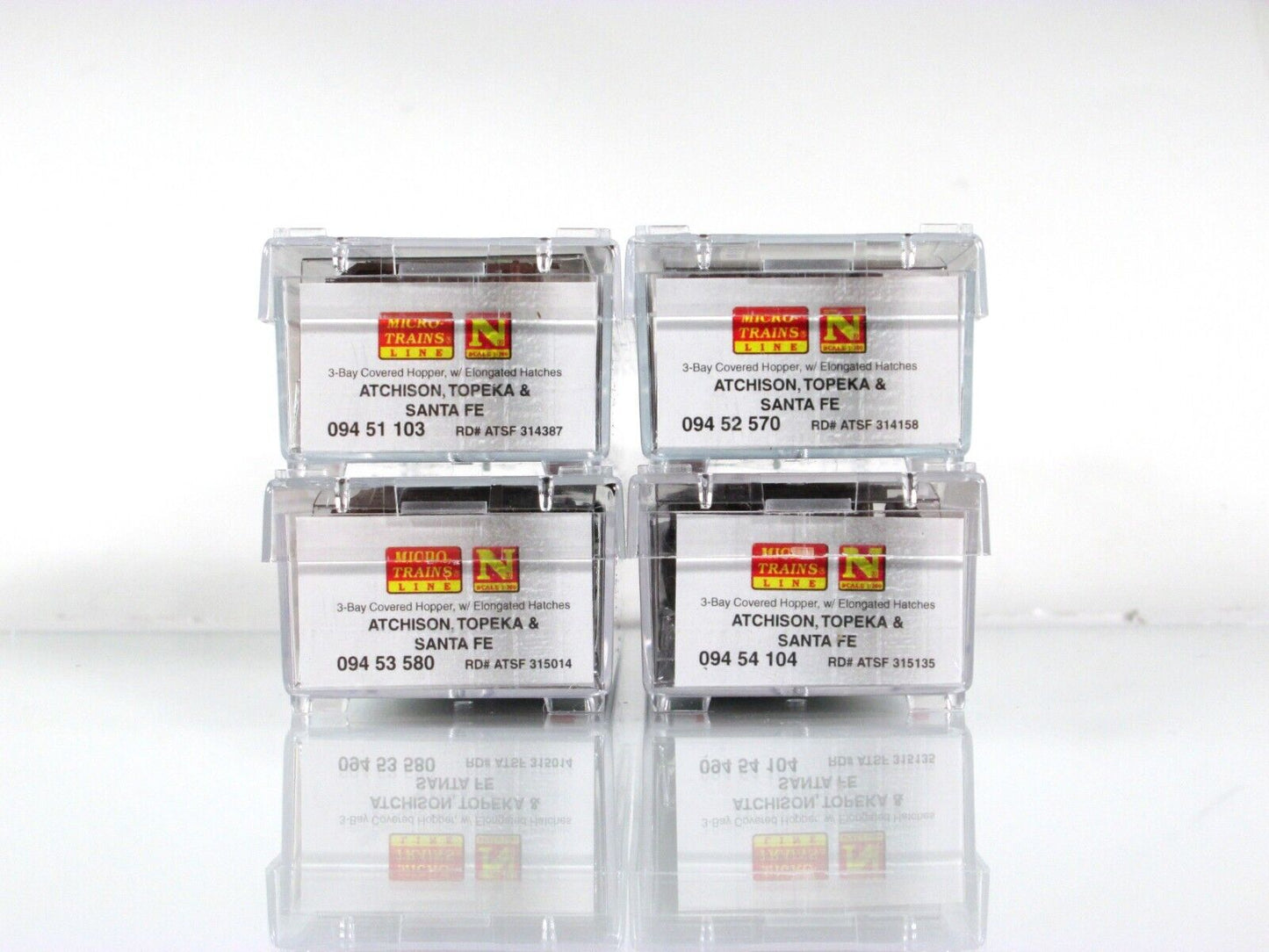 N Scale **SANTA FE** Weathered & Graffiti Hopper 4-Pack -- Micro Trains 99305550